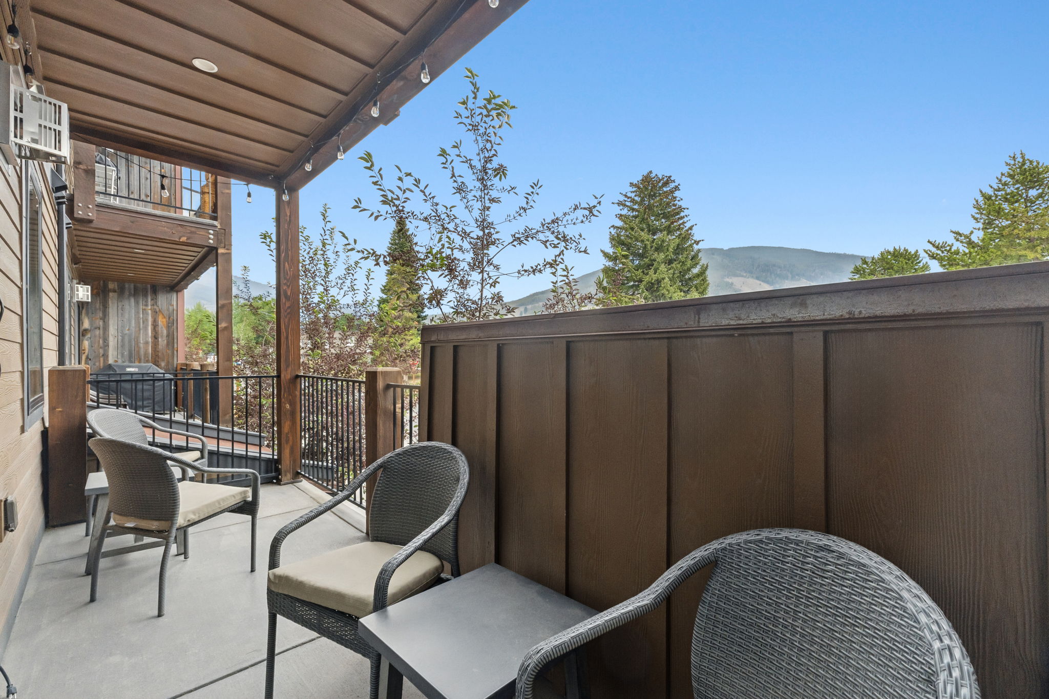 Private balcony with a summer mountain view